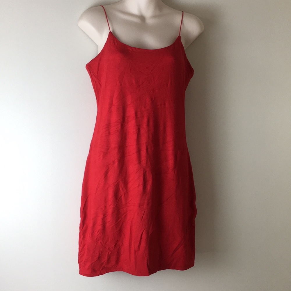 SOLD - Wilfred free sleeveless red midi dress